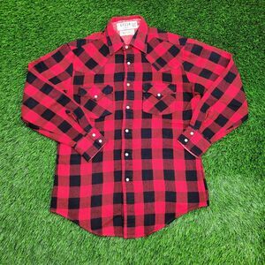 Vintage 90s Baggy Flannel Shirt Womens Medium 20x29 Red